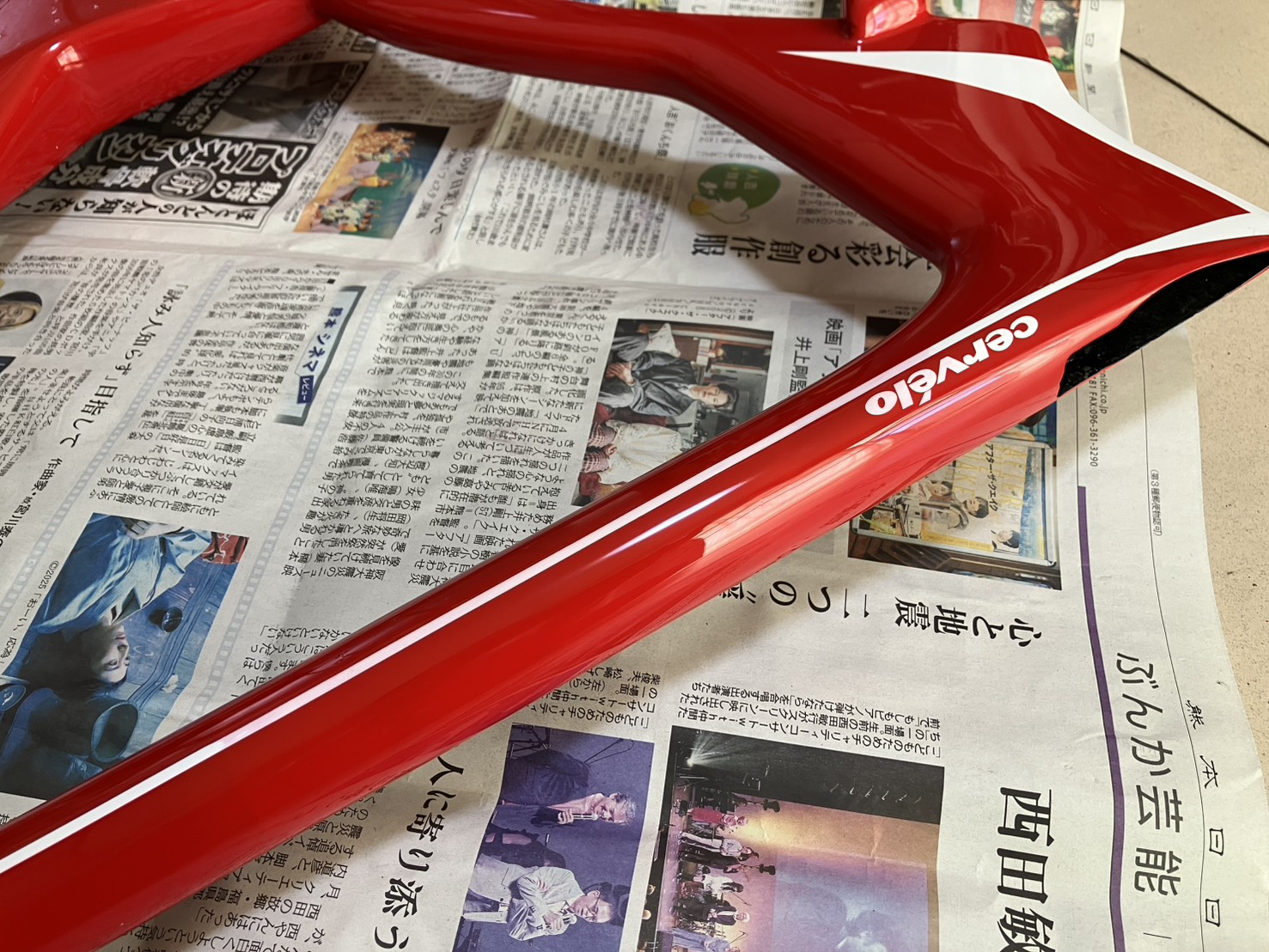 完成後のCerveloフレーム
